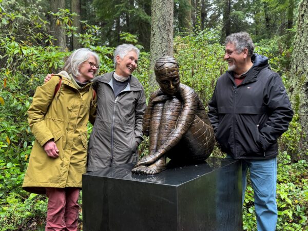 Tia Whitney Kurtz, Maria Wickwire, and Francisco Salgado with Anillos at Price Sculpture Forest