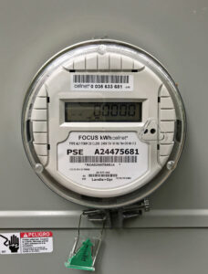 Puget Sound Energy PSE electric meter zero usage at Price Sculpture Forest