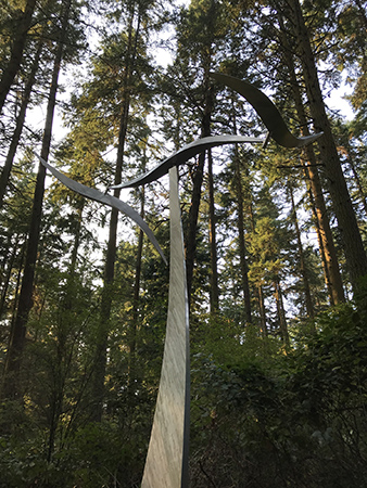 Sculptor Jeff Kahn sculpture Wind Shear at Price Sculpture Forest sculpture park garden