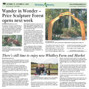 2020-10-15 Whidbey Weekly article about Price Sculpture Forest page 1 of article