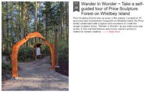 2020-10-26 Eat Play Sleep Travels with Sue Frause article Wander in Wonder Take a Self-guided Tour at Price Sculpture Forest intro.pdf