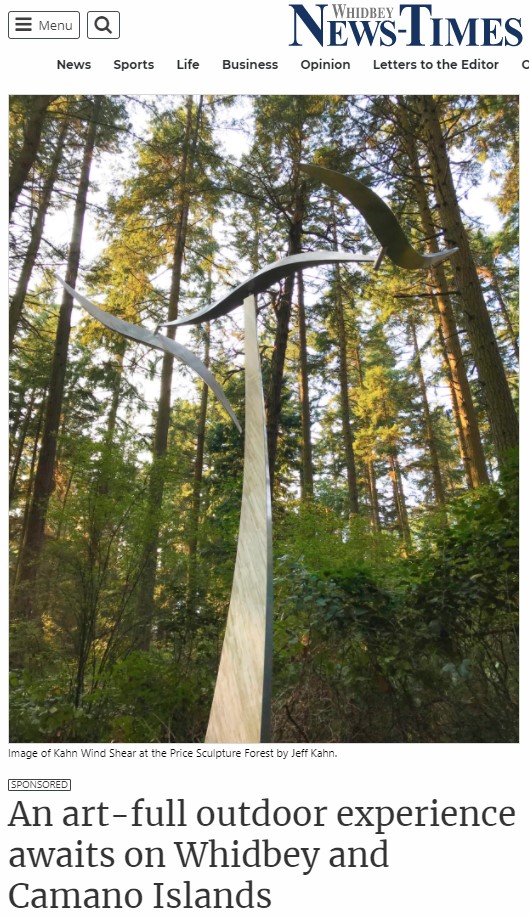 Whidbey News Times article An Art-full Outdoor Experience Awaits on Whidbey and Camano Islands