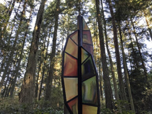 Kirk Seese The Feather at Price Sculpture Forest park garden in Coupeville on Whidbey Island