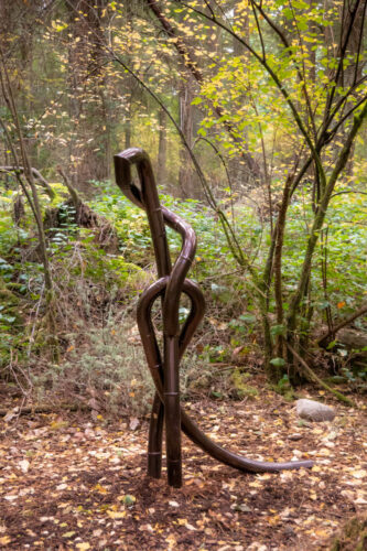 Standing Otter by Matt Babcock at Price Sculpture Forest - photo by Crystal Hoeveler of Freeland