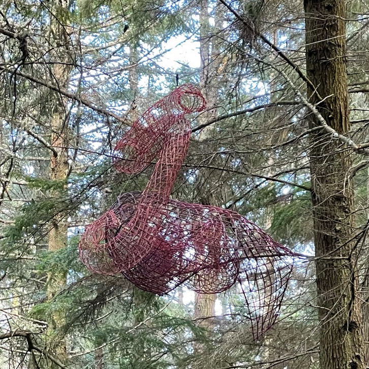 Abigail Maxey Entwined 6 at Price Sculpture Forest park garden in Coupeville on Whidbey Island