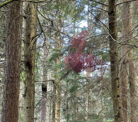 Abigail Maxey Entwined 6 at Price Sculpture Forest park garden in Coupeville on Whidbey Island