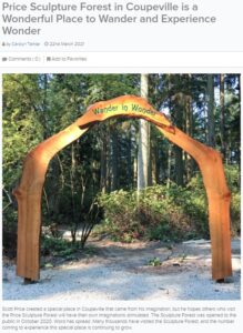 Whidbey Local article Price Sculpture Forest In Coupeville Is A Wonderful Place To Wander And Experience Wonder by Carolyn Tamler