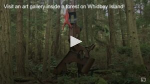 King 5 TV Evening show video at Price Sculpture Forest park garden in Coupeville on Whidbey Island