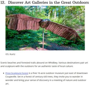 Rovology Travel and Culture article 12 Best Things to Do on Whidbey Island Washington recommends Price Sculpture Forest