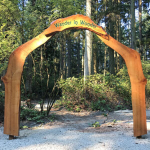 Ken Price's and Michael Hauser's Wander In Wonder entrance arch at Price Sculpture Forest