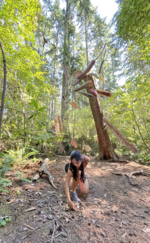 Julia Y James dancing at Icarus Was Here by Pat McVay at Price Sculpture Forest