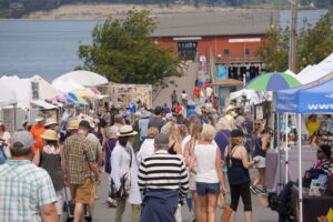 Coupeville Arts and Crafts Festival vendors and crowd