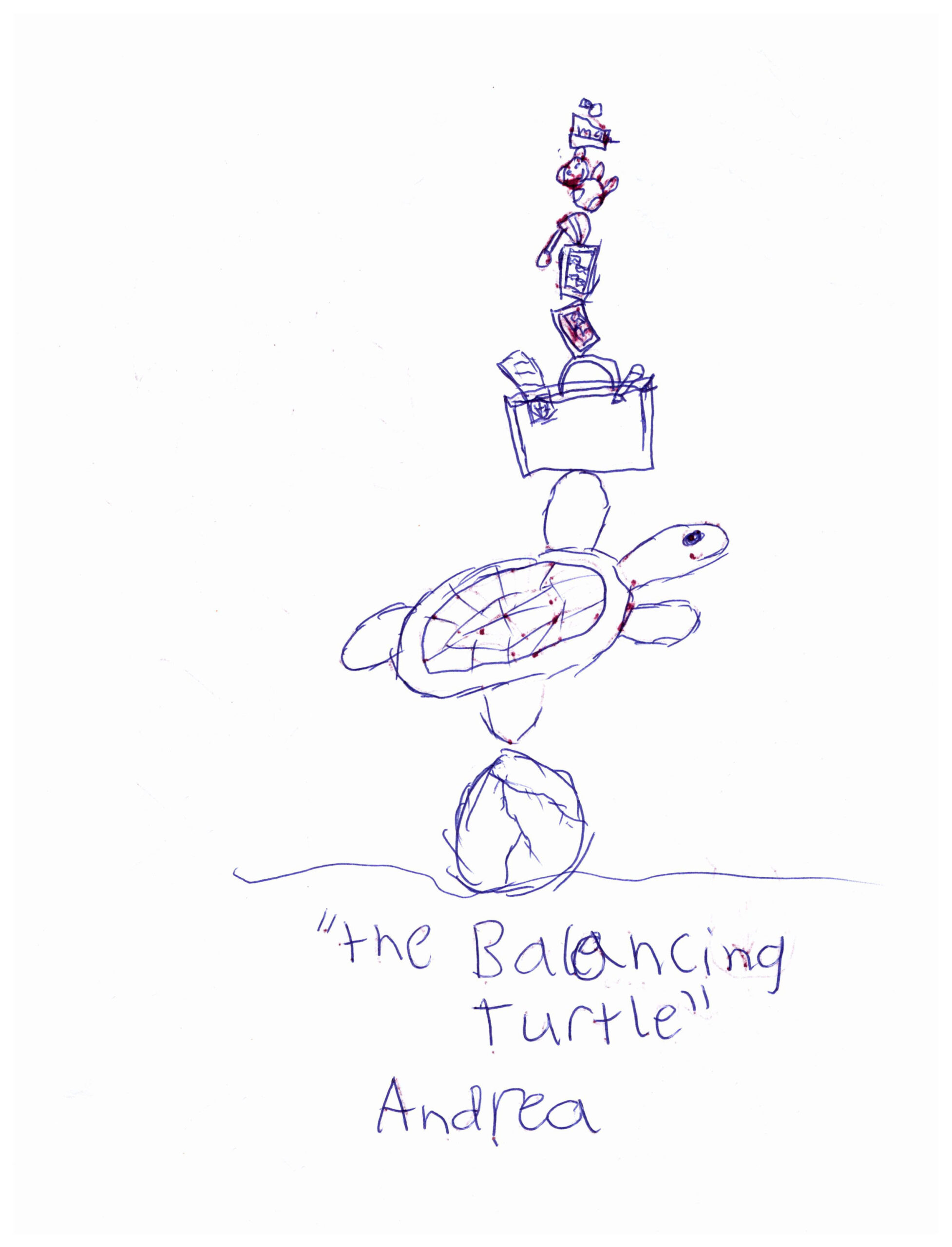The Balancing Turtle in Guest Participation Book at Price Sculpture Forest