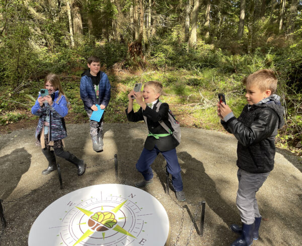 Island Christian Academy 2nd grade class at Augmented Reality Exhibit in Price Sculpture Forest 2