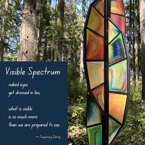 The Feather by Kirk Seese at Price Sculpture Forest - photo and poem by Sue Whitcomb