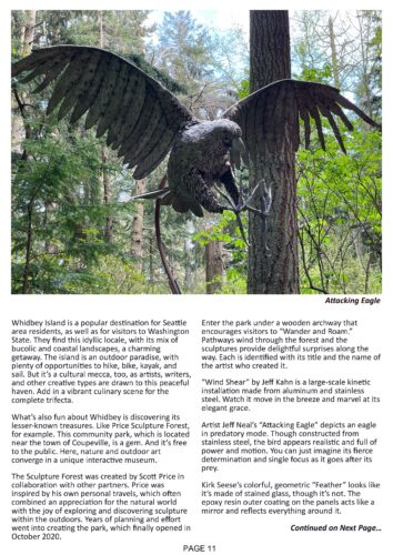 Big Weekly Blend magazine article intro about Price Sculpture Forest