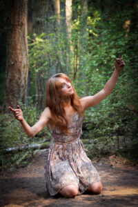 Dancer Audrey Rachelle at Price Sculpture Forest Wander Wonder 2023 - photo by Terrel Lefferts