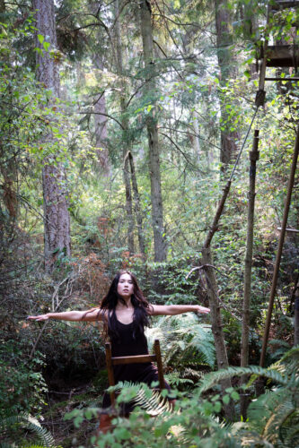 Dancer Julia James at Price Sculpture Forest Wander Wonder 2023 - photo Terrel Lefferts