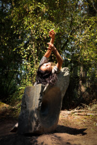 Dancer Leah Terada at Price Sculpture Forest Wander Wonder 2023 - photo by Terrel Lefferts