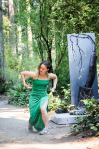 Dancer Mary Sigward at Price Sculpture Forest Wander Wonder 2023 - photo by Terrel Lefferts