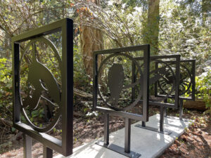 Because She Loved Them bike rack by Ken Price at Price Sculpture Forest from left