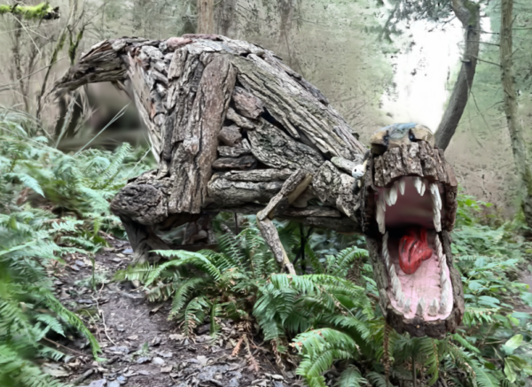T Rex by Joe Treat at Price Sculpture Forest - from 3D visualization by Eric Klein