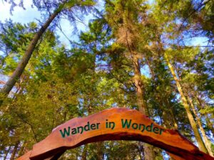 Wander in Wonder entry arch at Price Sculpture Forest - photo by LeeAnn Allison Clemmons of Mount Vernon