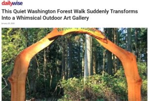 DailyWise article intro This Quiet Washington Forest Walk Suddenly Transforms Into a Whimsical Outdoor Art Gallery about Price Sculpture Forest