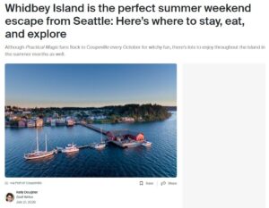 Secret Seattle article Whidbey Island Perfect Summer Weekend Escape from Seattle intro includes Price Sculpture Forest